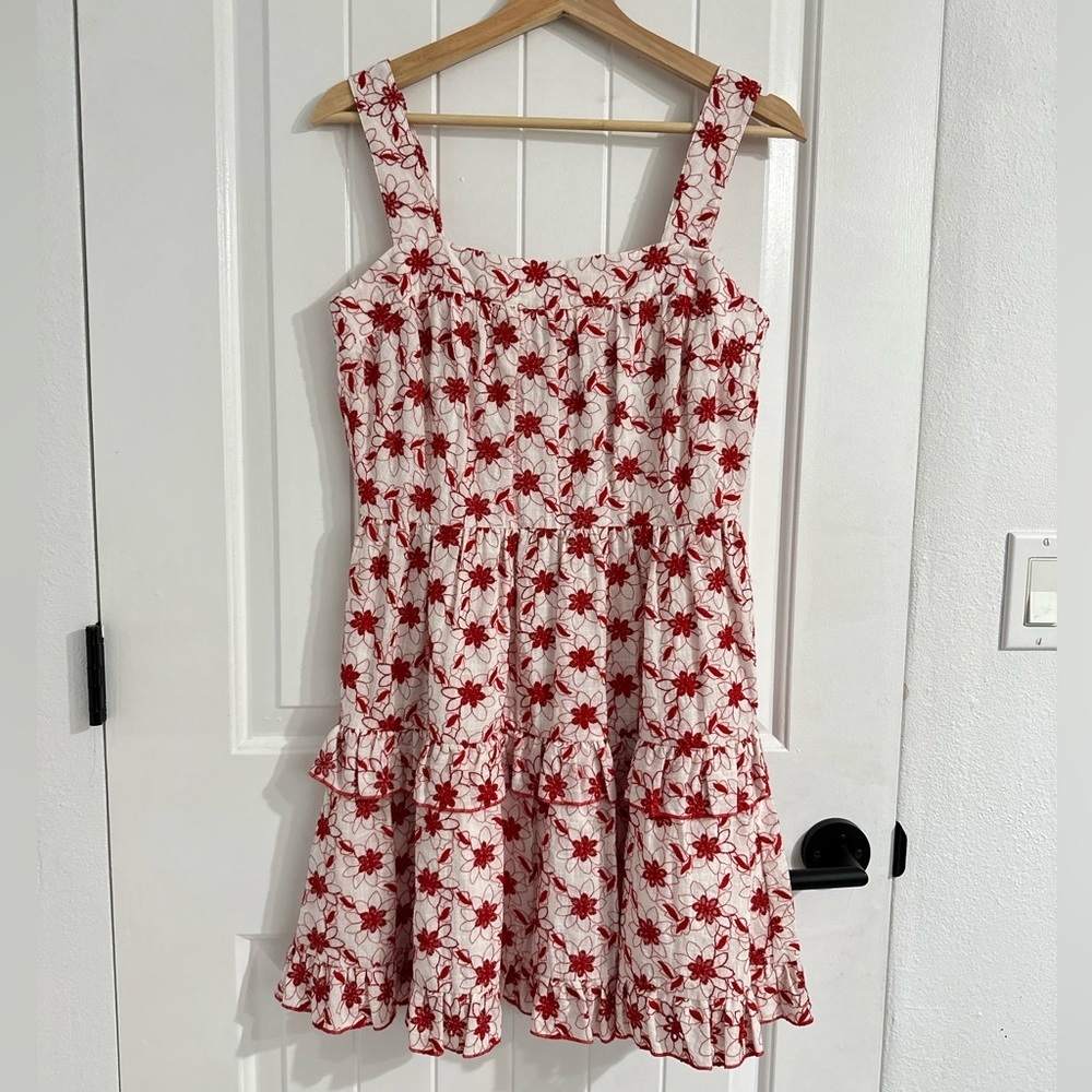 Adelyn Rae Red and White Floral Mini Dress